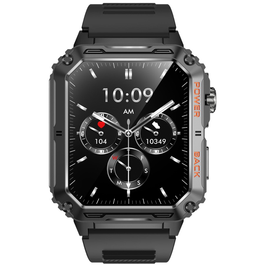 Military Smart Watch for Men (Answer/Make Calls), Bluetooth Tactical Smartwatch for Android and iPhone, Waterproof Rugged Fitness Tracker with Blood Pressure/Heart Rate/SpO2/Sleep, (Black)