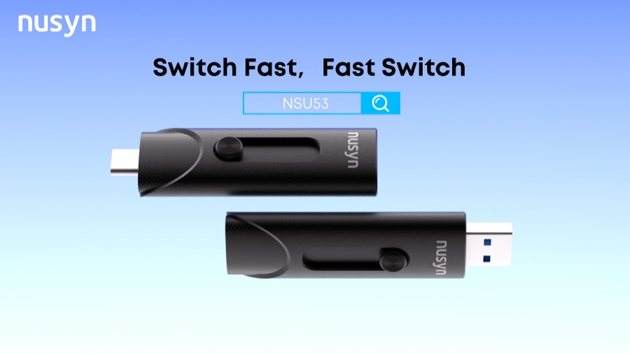 Nusyn NSU53 1TB External SSD / USB Drive - Up to 1050MB/s, 2-in-1 USB-C + USB-A, USB 3.2 Gen2, Portable Solid State Drive for iPhone 15/16+, Android Phones/Tablets, PS4, Windows & Mac (NSU53BL1T)